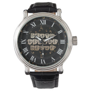 Death Before Decaf Coffee Humour Wrist Watch