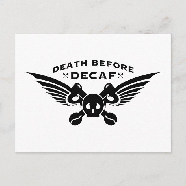 death before decaf postcard (Front)