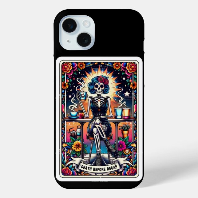 Death Before Decaf Tarot Card Collection Case-Mate iPhone Case (Back)