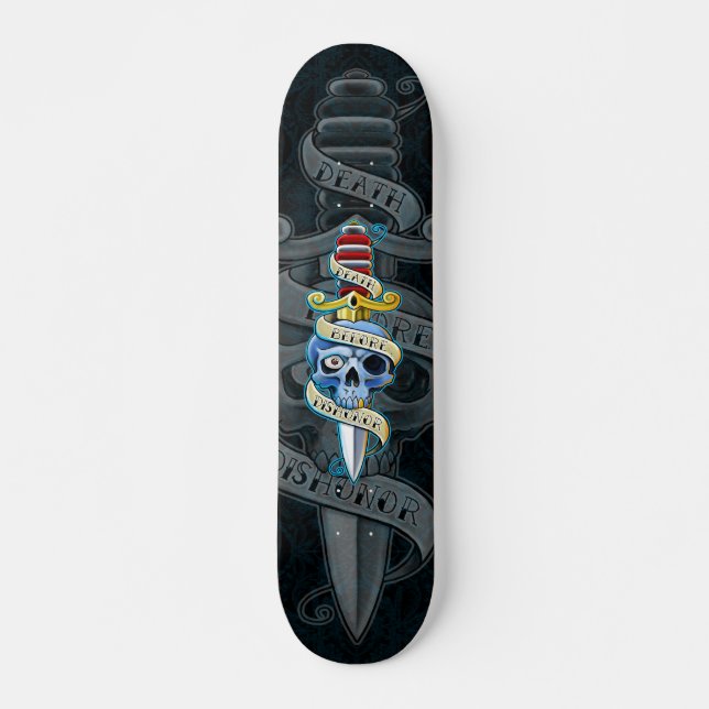 Death Before Dishonour Knife Design Skateboard (Front)