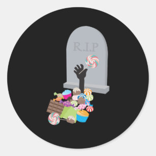 Death by Candy Halloween Design  Classic Round Sticker