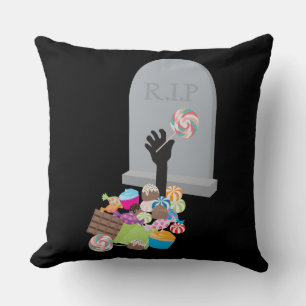 Death by Candy Halloween Design Cushion