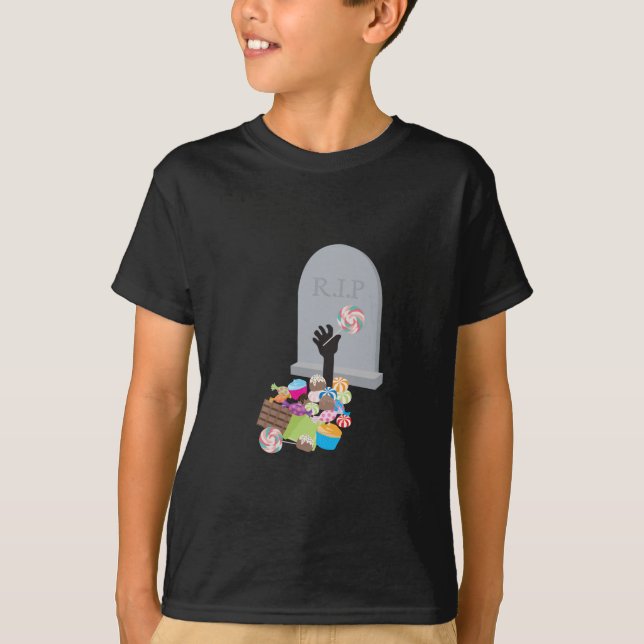 Death by Candy Halloween Design T-Shirt (Front)