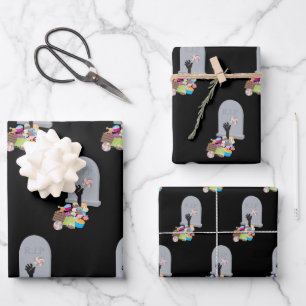 Death by Candy Halloween Design Wrapping Paper Sheet