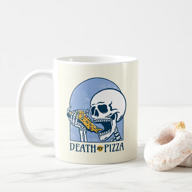 Death by Pizza Coffee Mug (With Donut)