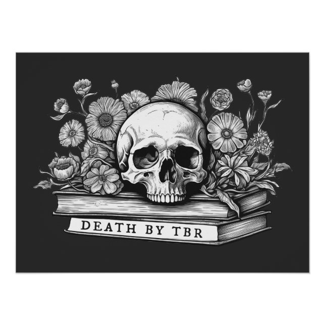 Death by tbr skull and books  poster (Front)