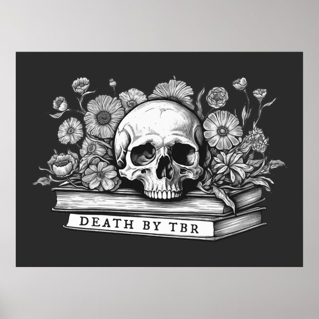 Death by tbr skull and books  poster (Front)