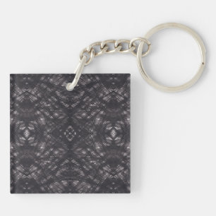 Death Dark Black Abstract Watercolor Art Key Ring