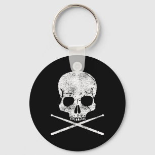 Death Drummer Metal Vintage Drum Set Drumsticks Gi Key Ring