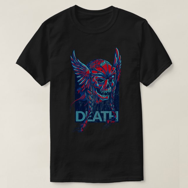 DEATH EVIL VIKING SKULL DEVIL T-Shirt (Design Front)