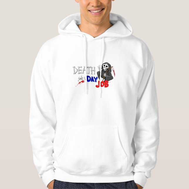Death Finds a Day Job Original Cartoon Hoodie (Front)