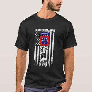 Death From Above Flag US Paratrooper 82nd Airborne T-Shirt