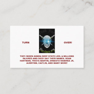Death From Vaccines Standard Business Card
