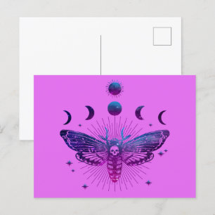 Death Head Moth Occult Postcard