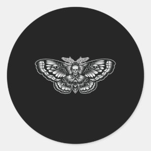 Death Head Moth Tattoo Art-inspired Symbolic Classic Round Sticker