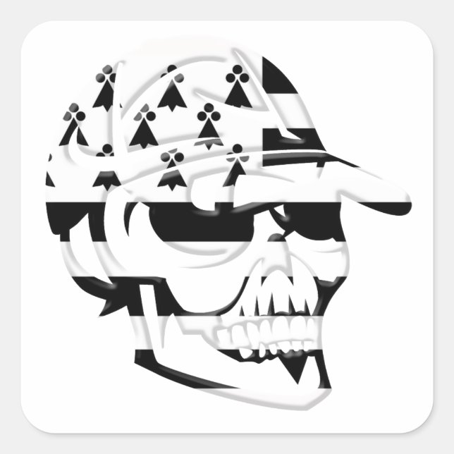 Death head of Brittany Square Sticker (Front)
