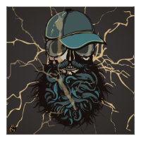 Death head punk hipster G-skulls lightning skull
