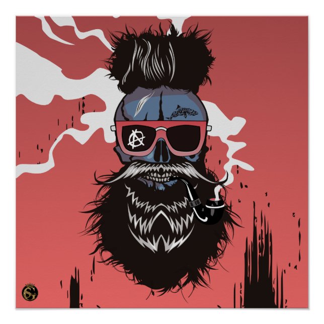 Death head punk hipster G-skulls shark skull Poster (Front)