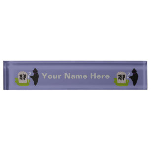 Death in the Cemetery Custom Desk Nameplate
