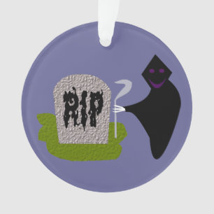 Death in the Cemetery Halloween Acrylic Ornament