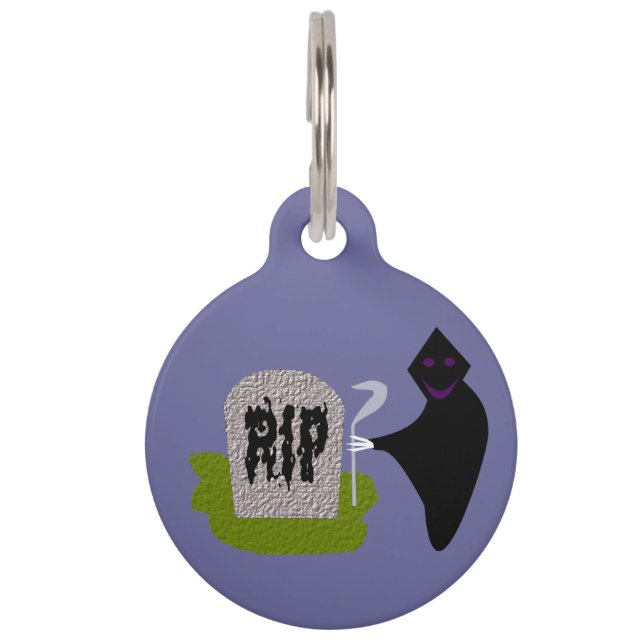 Death in the Cemetery Halloween  Custom Dog Tag (Front)
