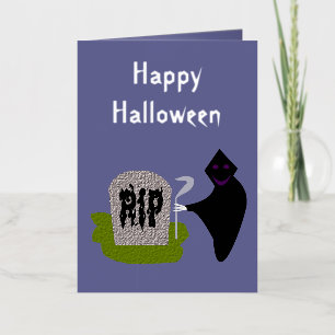 Death in the Cemetery Halloween Custom Foil Greeting Card