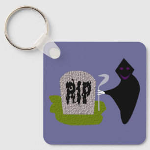 Death in the Cemetery Halloween Custom Key Ring