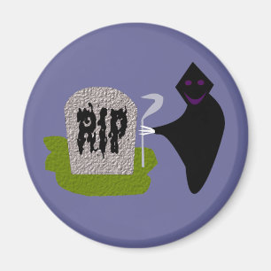 Death in the Cemetery Halloween Magnet