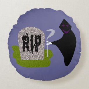 Death in the Cemetery Halloween Pillow