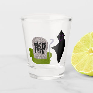 Death in the Cemetery Halloween Shot Glass
