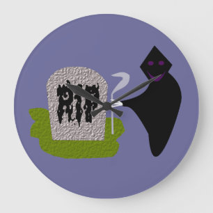 Death in the Cemetery Halloween Wall Clock