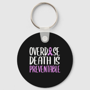 Death Is Preventable Purple Ribbon Awareness Key Ring