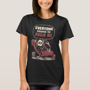Death Issues Funny Halloween Skull Grim Reaper Ske T-Shirt