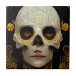 Death Mask Fantasy Sci-Fi Art Ceramic Tile