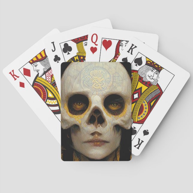 Death Mask Fantasy Sci-Fi Art Playing Cards (Back)