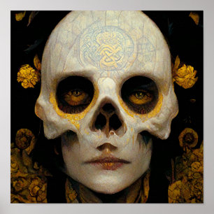 Death Mask Fantasy Sci-Fi Art Poster