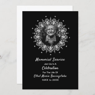 Death Memorial Service Invitations