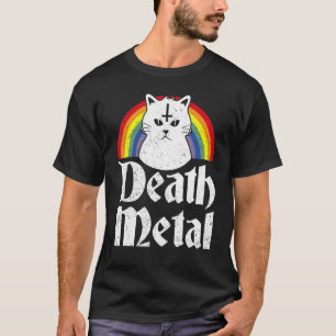 Death Metal Cat Rainbow T-Shirt