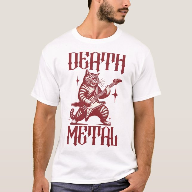 Death Metal Cat T-Shirt (Front)