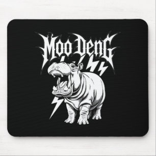 Death Metal Cute Baby Hippo Moo Deng Hippopotamus Mouse Pad