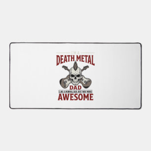 Death Metal Dad Skull Guitar Vintage Shirt Design_ Desk Mat
