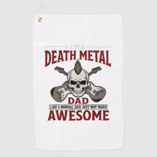 Death Metal Dad Skull Guitar Vintage Shirt Design_ Golf Towel