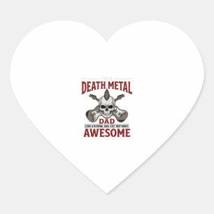 Death Metal Dad Skull Guitar Vintage Shirt Design_ Heart Sticker