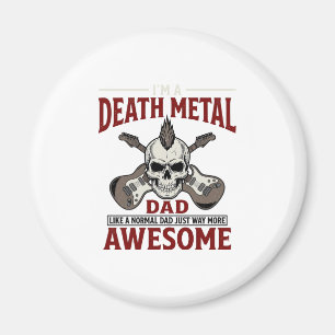 Death Metal Dad Skull Guitar Vintage Shirt Design_ Magnet