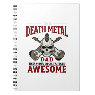 Death Metal Dad Skull Guitar Vintage Shirt Design_ Notebook