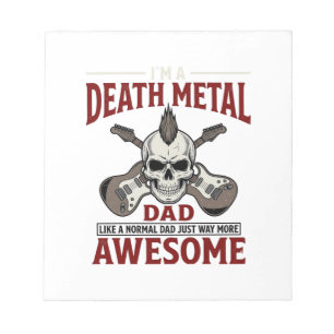 Death Metal Dad Skull Guitar Vintage Shirt Design_ Notepad