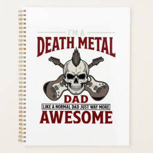 Death Metal Dad Skull Guitar Vintage Shirt Design_ Planner