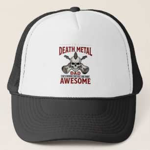 Death Metal Dad Skull Guitar Vintage Shirt Design_ Trucker Hat