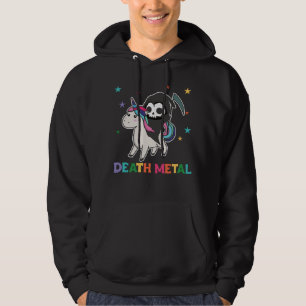 Death Metal - Death Riding Unicorn Funny Unicorn Hoodie