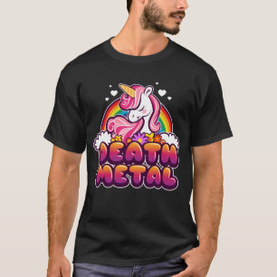 Death Metal Funny Rainbow and Unicorn Gift T-Shirt